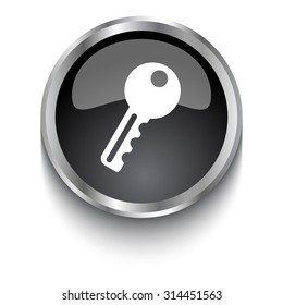 White Key symbol on black web button