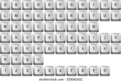 White Keyboard Buttons Letters