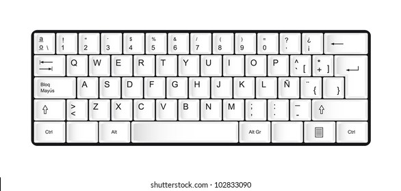 white keyboard isolated over white background. vector illustration