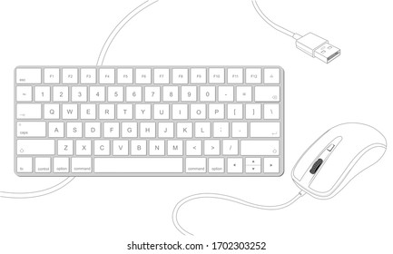 white Keyboard and Mouse detail