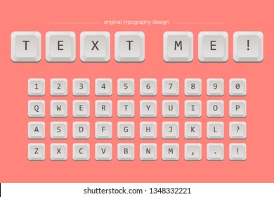 white keyboard typography font design