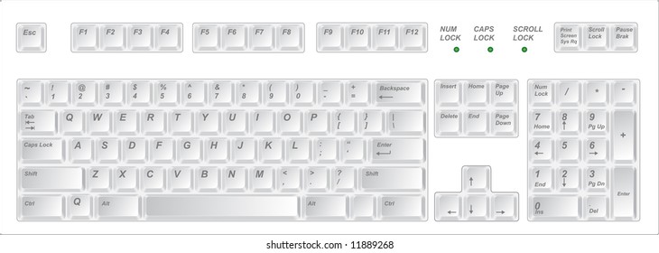 White keyboard. Vector illustration