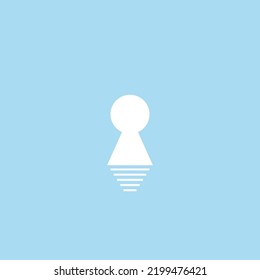 White keyhole on blue background