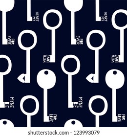 white keys against a dark background seamless pattern