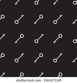 Claves blancas sobre fondo negro. Patrón simple sin fisuras. Ilustración vectorial.