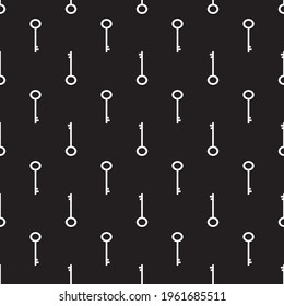 White keys on black background. Simple style seamless pattern. Vector illustration.