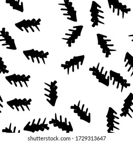 White Kid Vector Hipster Abstract Trendy Background. Stripes Vector Handdrawn Black Blob Pattern. Drawn Geometric Sketch Textile. Monochrome Marker