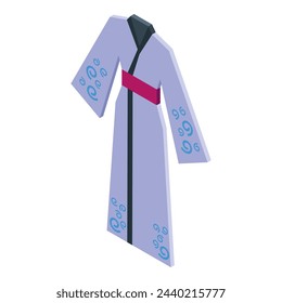 Icono de kimono blanco vector isométrico. Geisha de Japón. Diseño de moda