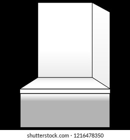 White kiosk of non-standard form