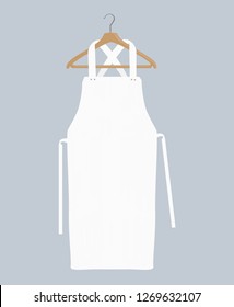 White kitchen apron. Chef uniform for cooking vector template. Kitchen protective white apron for chef uniform illustration