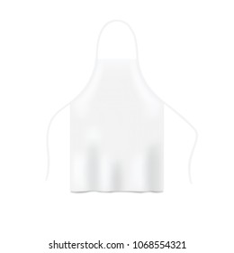 White kitchen apron isolated on a blue background