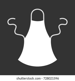 White kitchen apron. Vector illustration.
