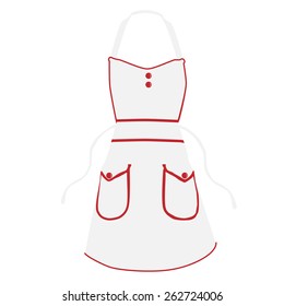 White kitchen apron vector isolated, chef apron