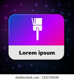 White Kitchen brush icon isolated on black background. Rectangle color button. Vector Illustration