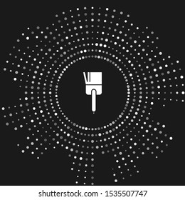 White Kitchen brush icon isolated on grey background. Abstract circle random dots. Vector Illustration