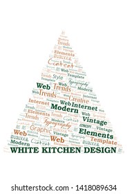 White Kitchen Design word cloud. Wordcloud made with text only.
