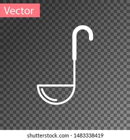 White Kitchen ladle icon isolated on transparent background. Cooking utensil. Cutlery spoon sign.  Vector Illustration