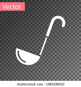 White Kitchen ladle icon isolated on transparent background. Cooking utensil. Cutlery spoon sign.  Vector Illustration