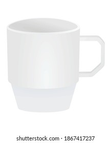 White kitchen mug. vector illustration