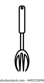 white kitchen spoon over isolated background ,cooking concept,vector illustration