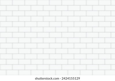 White kitchen tiles background. vector