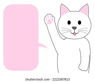 Gatito blanco con globo de voz