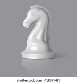 White knight. Chess piece