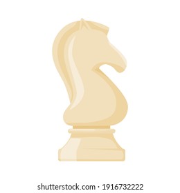 White Knight as Chess Piece or Chessman Vector Illustration
