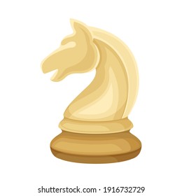 White Knight as Chess Piece or Chessman Vector Illustration