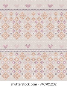 White knitted seamless vector pattern. For Christmas and New Year designs.