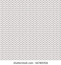 White Knitted Texture. Vector Background.