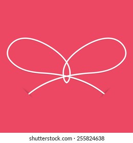 White knot on a pink background