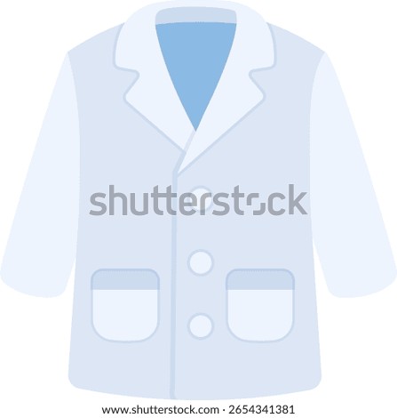 A white lab coat with a blue undershirt visible. This versatile icon is ideal for representing concepts related to science, medicine, healthcare, research, laboratory work, education, and professional