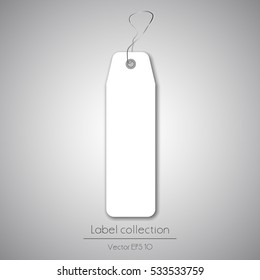 White label hanging tag collection illustration on gray background