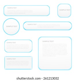 White label object with blue light aura vector paper background and space for text design
