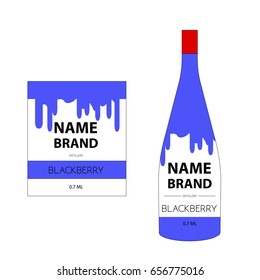 white label on the blue bottle