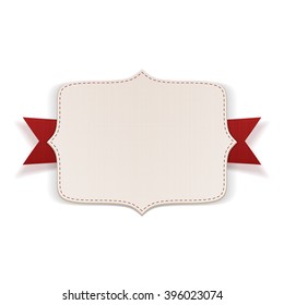 White Label with red Ribbon
