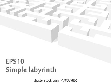 white labyrinth enterance illustration with free area for text.