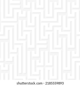 White labyrinth vector seamless pattern