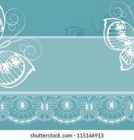 white  lace border, and butterfly
