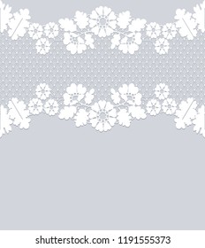 White Lace Border Floral Pattern On Stock Vector (Royalty Free ...