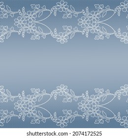 white lace borders on a gray background