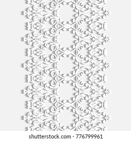 white lace borders with shadow, ornamental paper lines, vector eps10