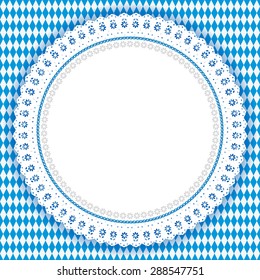 White lace doily free space on a german Oktoberfest background