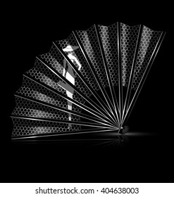 white lace fan