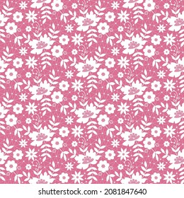 white lace flower pattern on pink background