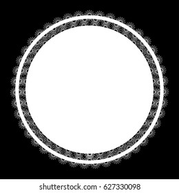 white lace frame on black background, eps 10
