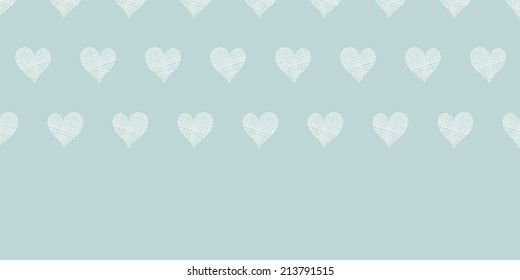 White lace hearts textile texture horizontal border seamless pattern background