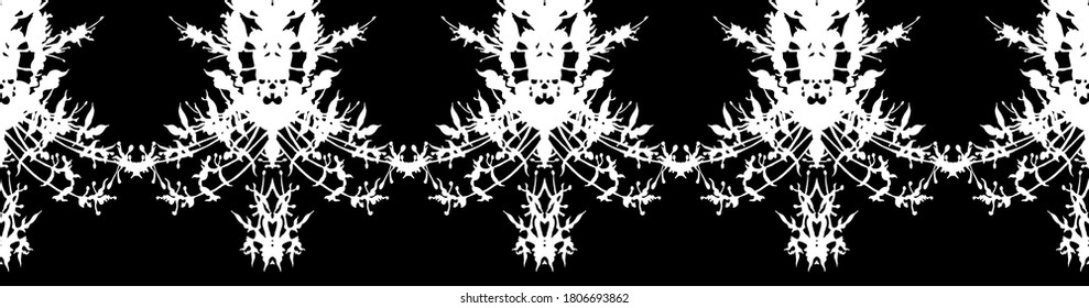 White lace on a black background. Lace from plants. Silhouettes of plants. Bouquets of flowers. Rapport lace.For design and decoration.