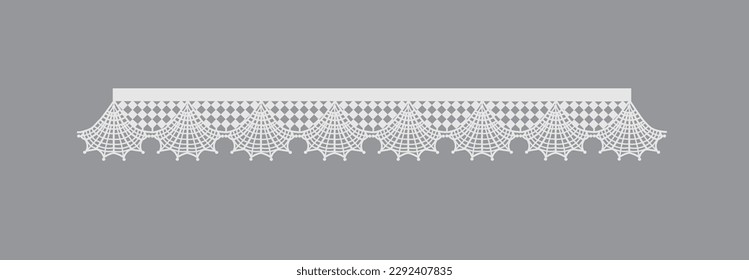White lace on grey. vector